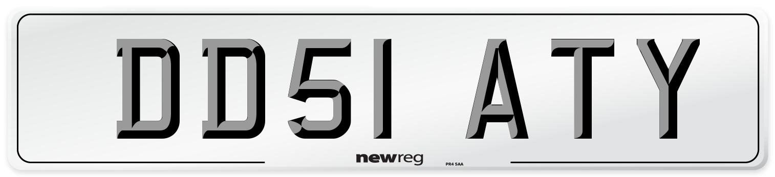 DD51 ATY Number Plate from New Reg